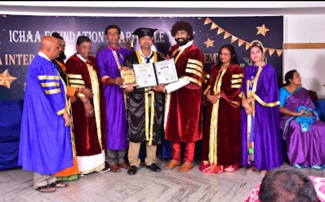 Dr. Hari Krishna receiving his doctorate